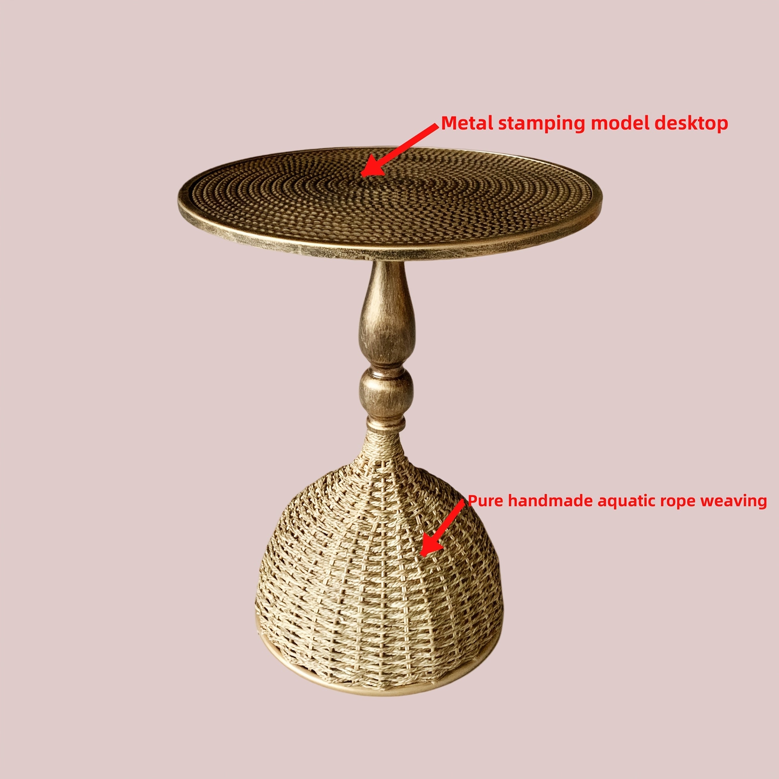 Handmade Water Grass Coffee Table – Antique Bronze Look