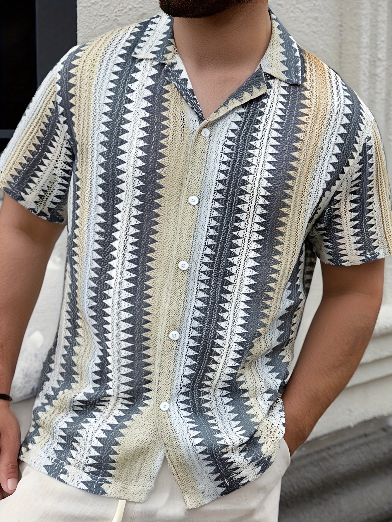 Men's Summer Casual Short Sleeve Shirt – Woven Fabric for a Fresh Look