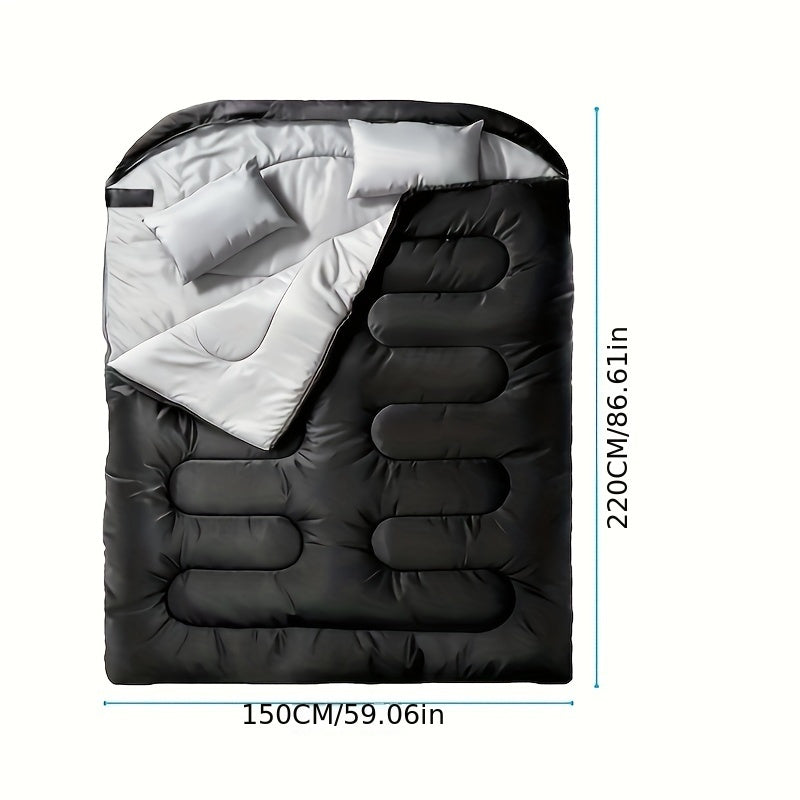 Deluxe 2-in-1 Camping Sleeping Bag with Pillow – Perfect for Camping and Outdoor Adventures