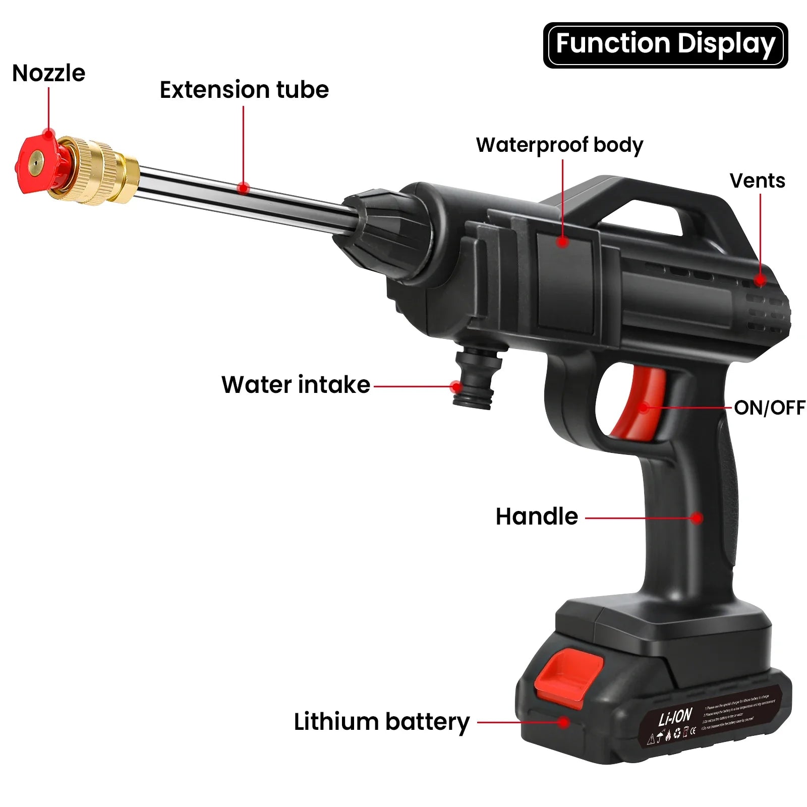Wireless High-Pressure Cleaner – Powerful Cleaning with Lithium Battery and Convenient Functionality
