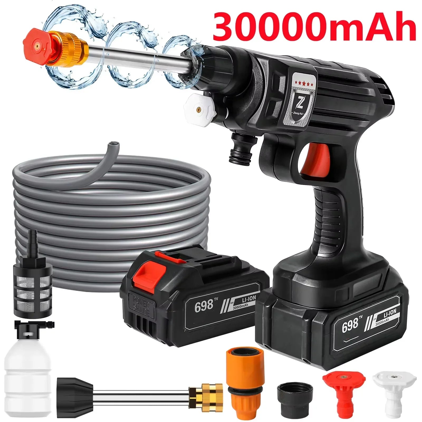 Wireless High-Pressure Cleaner – Powerful Cleaning with Lithium Battery and Convenient Functionality