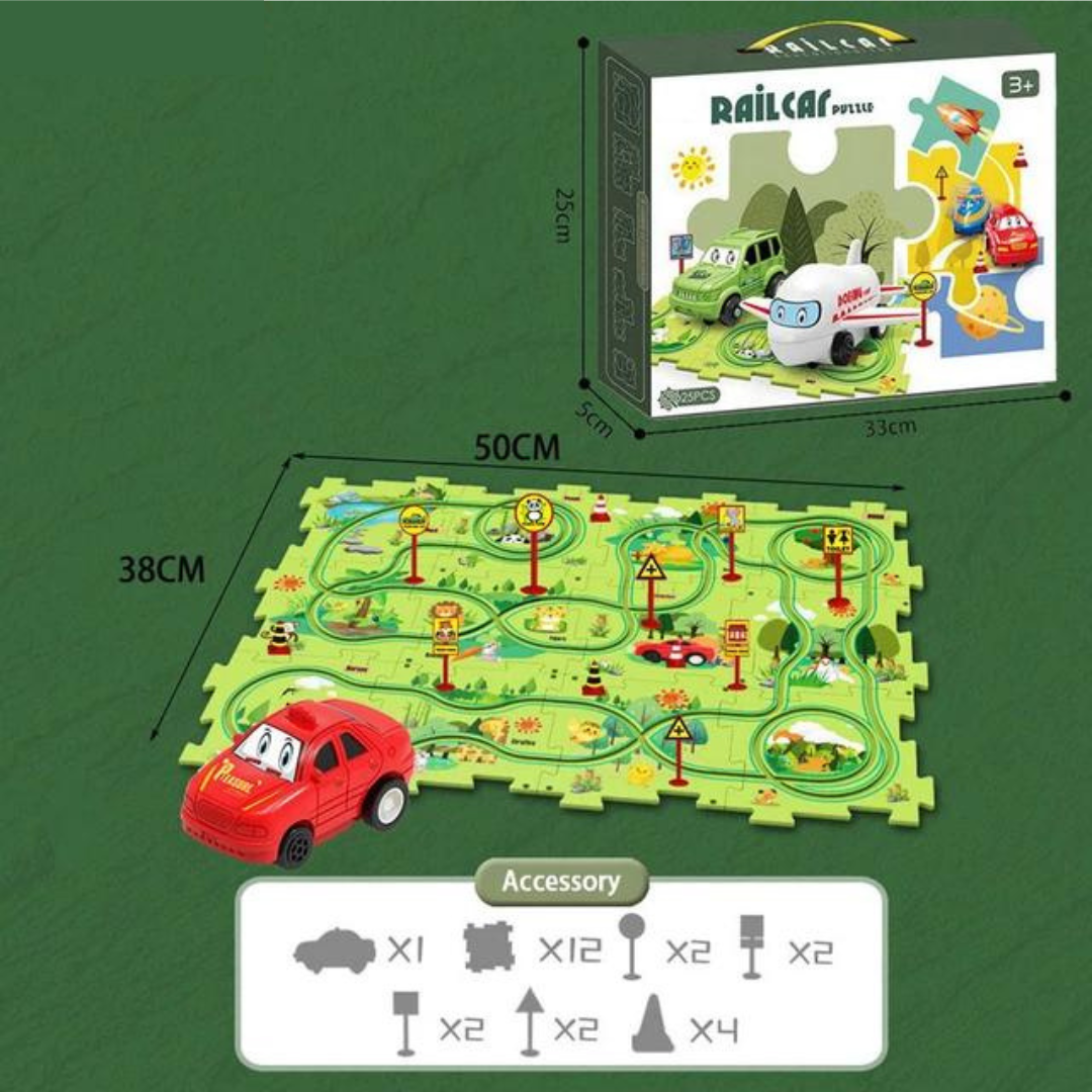 Puzzle Race Track Playset - Endless Building and Driving Fun