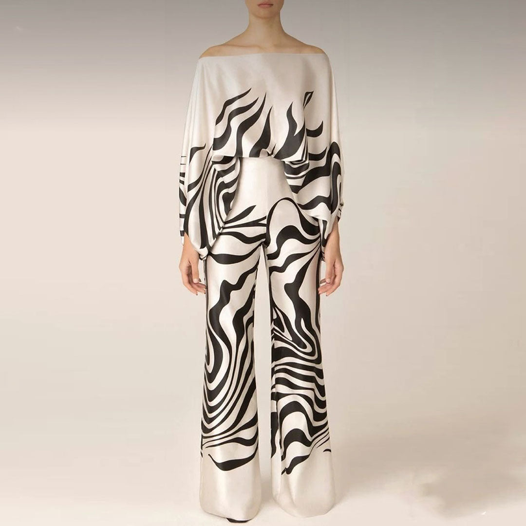 Chic Two-Piece Satin Set for Women – Feminine and Elegant