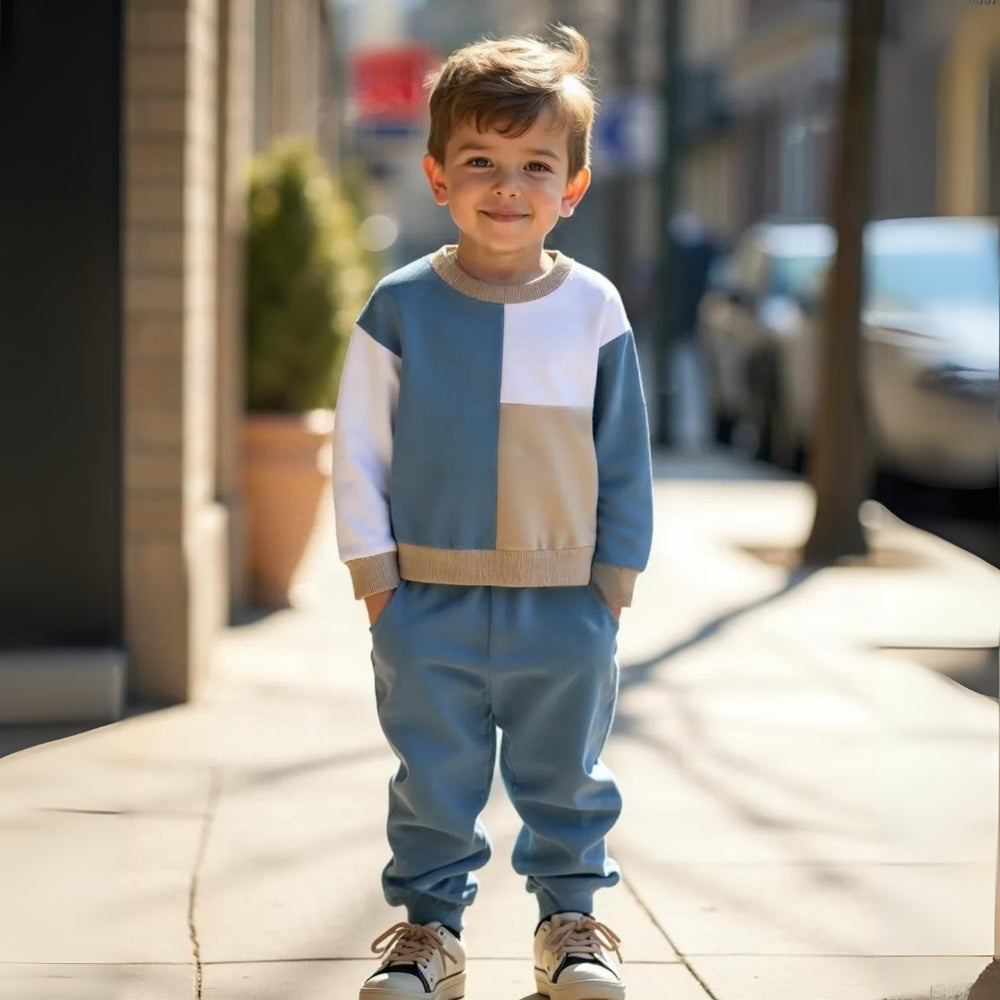 Trendy Boys Tracksuit – Comfortable Colour Block Design