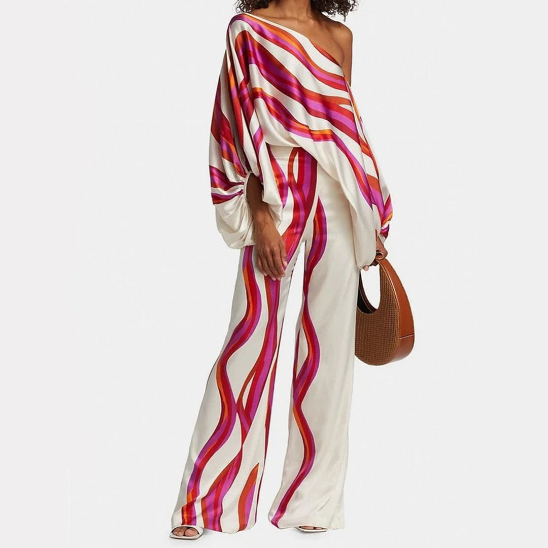 Chic Two-Piece Satin Set for Women – Feminine and Elegant