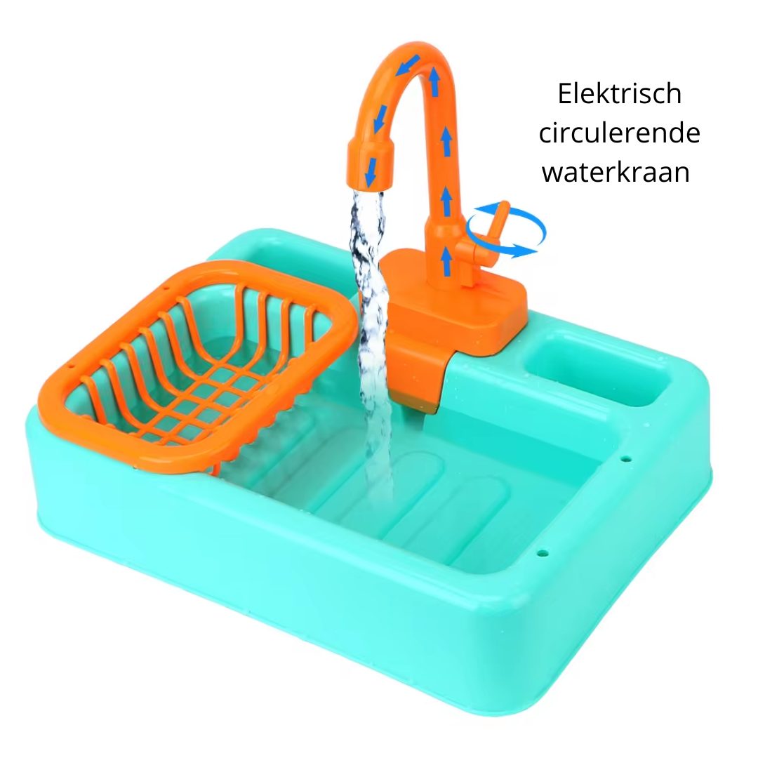 Mini Chef Sink Playset – With Flowing Faucet and Toy Vegetables