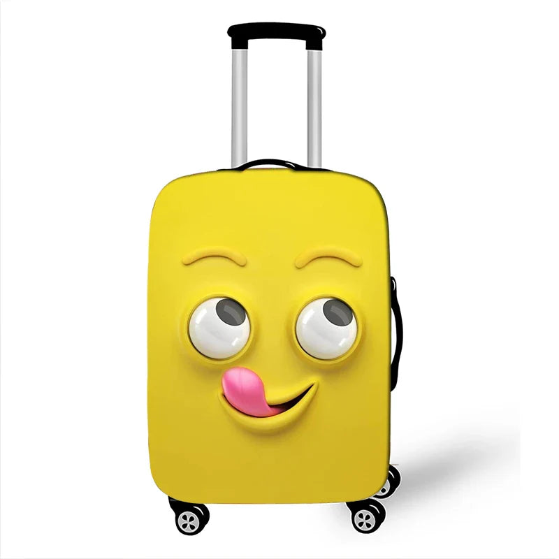 Funny Expression Luggage Cover – Protective Travel Cover for Suitcases 18-32 Inches