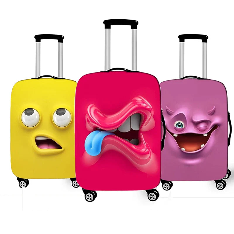 Funny Expression Luggage Cover – Protective Travel Cover for Suitcases 18-32 Inches