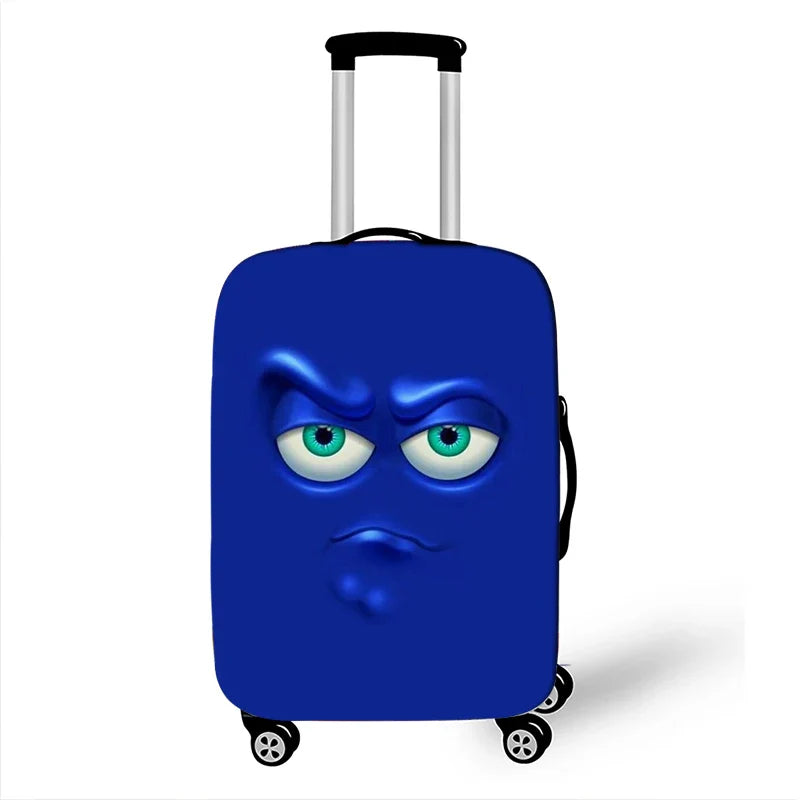 Funny Expression Luggage Cover – Protective Travel Cover for Suitcases 18-32 Inches