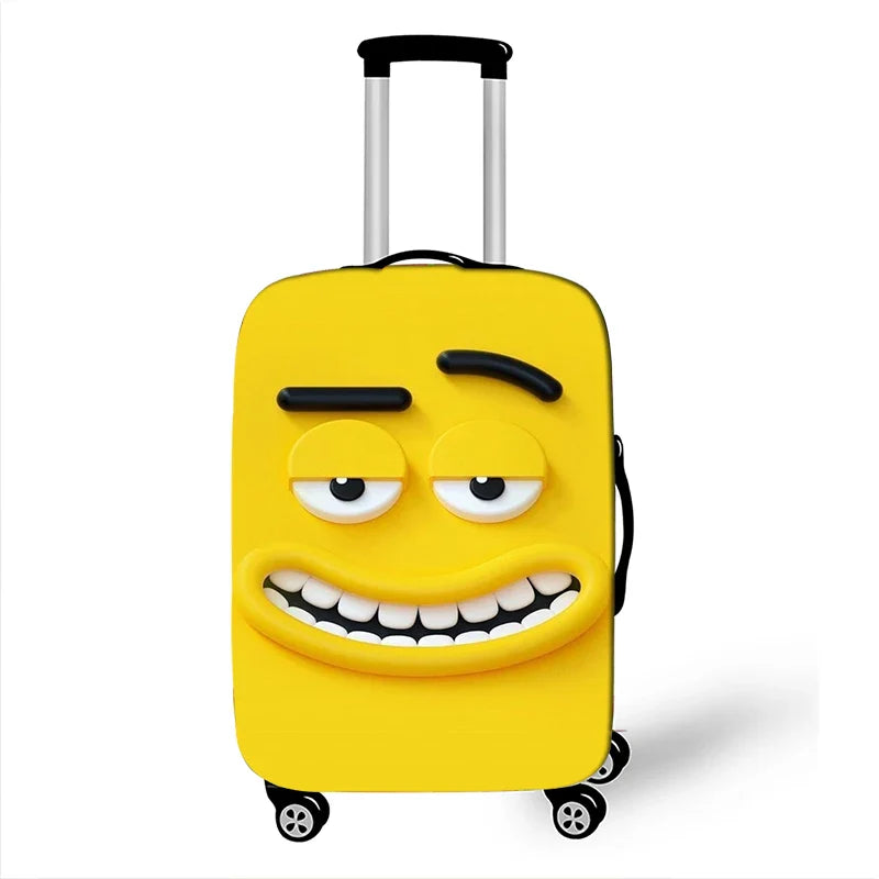 Funny Expression Luggage Cover – Protective Travel Cover for Suitcases 18-32 Inches