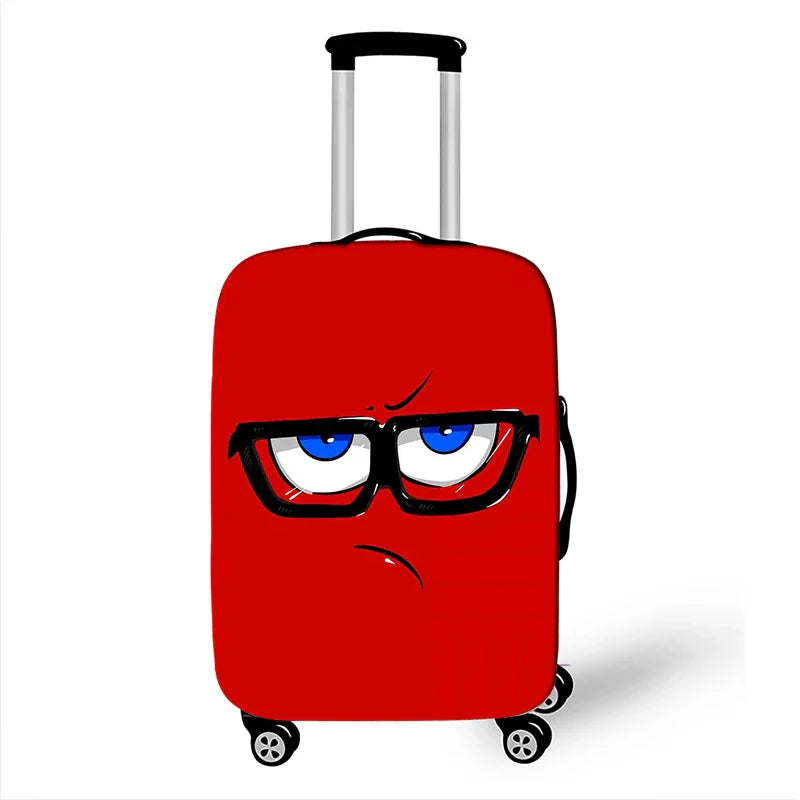 Funny Expression Luggage Cover – Protective Travel Cover for Suitcases 18-32 Inches