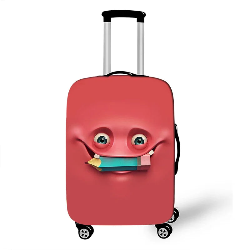 Funny Expression Luggage Cover – Protective Travel Cover for Suitcases 18-32 Inches
