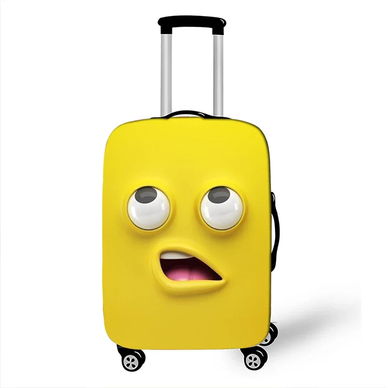 Funny Expression Luggage Cover – Protective Travel Cover for Suitcases 18-32 Inches