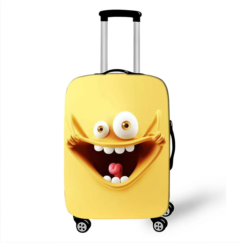 Funny Expression Luggage Cover – Protective Travel Cover for Suitcases 18-32 Inches