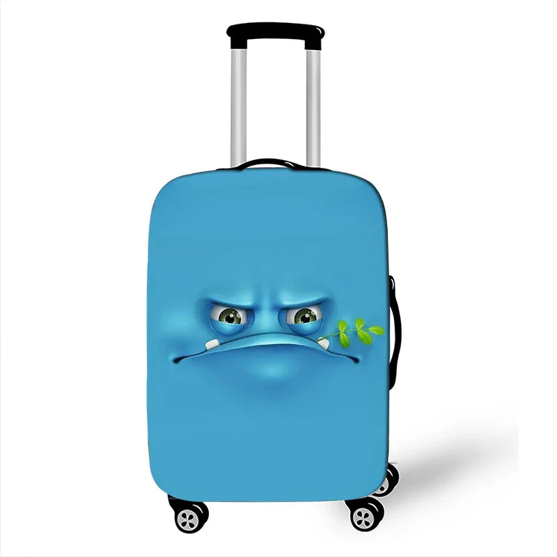 Funny Expression Luggage Cover – Protective Travel Cover for Suitcases 18-32 Inches