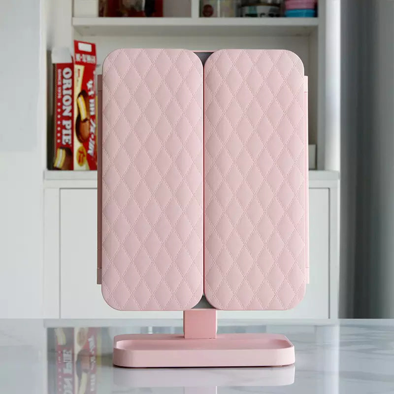 Lumière Makeup Mirror with LED Lighting – Adjustable Magnification and Stylish Storage