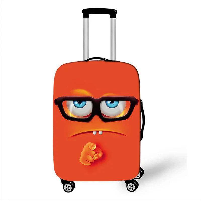 Funny Expression Luggage Cover – Protective Travel Cover for Suitcases 18-32 Inches