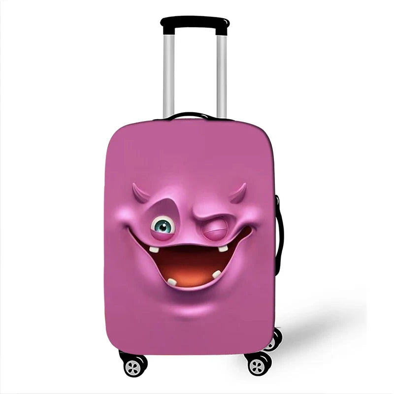Funny Expression Luggage Cover – Protective Travel Cover for Suitcases 18-32 Inches