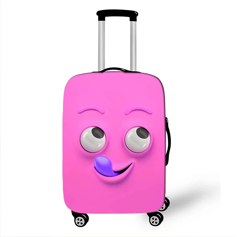 Funny Expression Luggage Cover – Protective Travel Cover for Suitcases 18-32 Inches