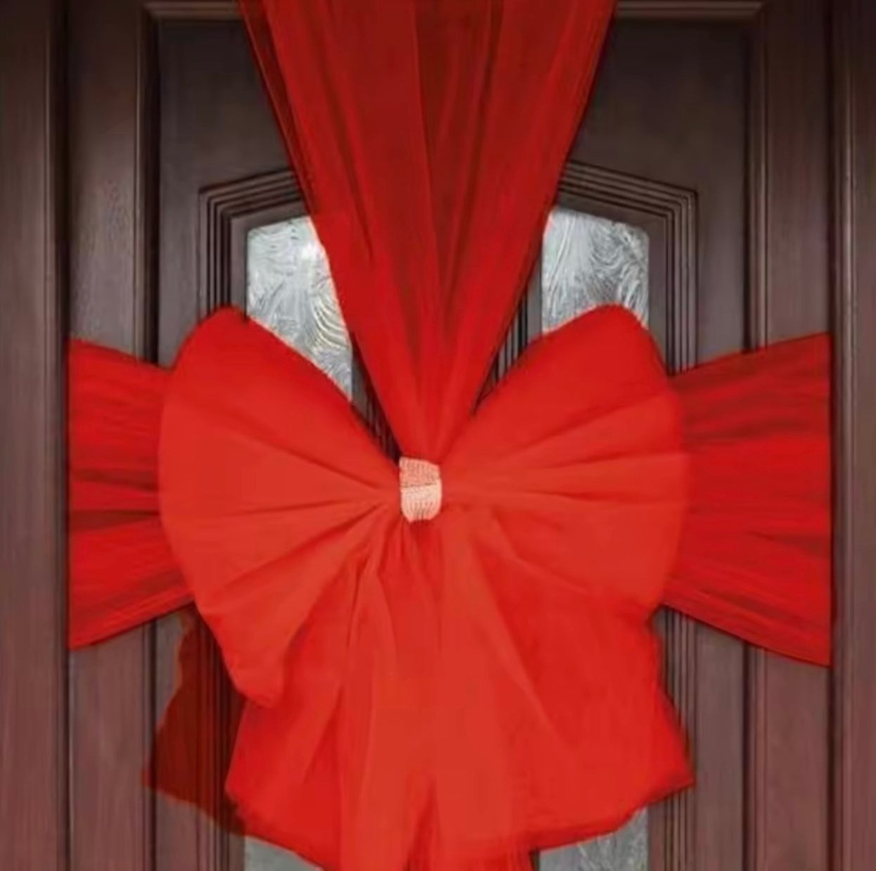 Festive Red Bow - Perfect for Your Door
