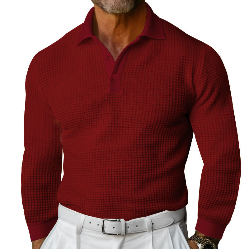 Stylish Ribbed Polo Shirt for Men - Comfortable and Elegant