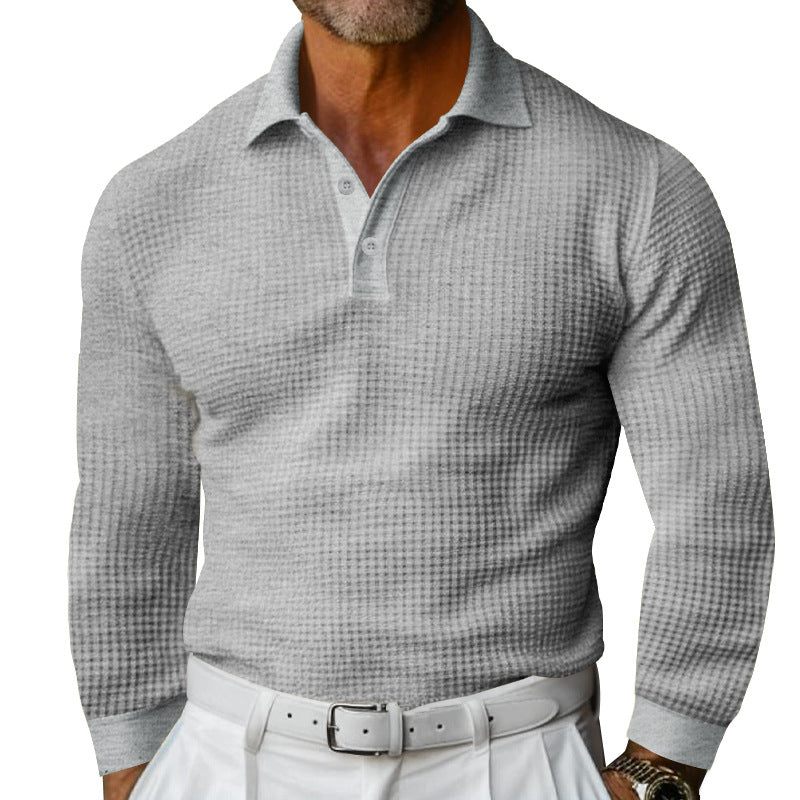 Stylish Ribbed Polo Shirt for Men - Comfortable and Elegant