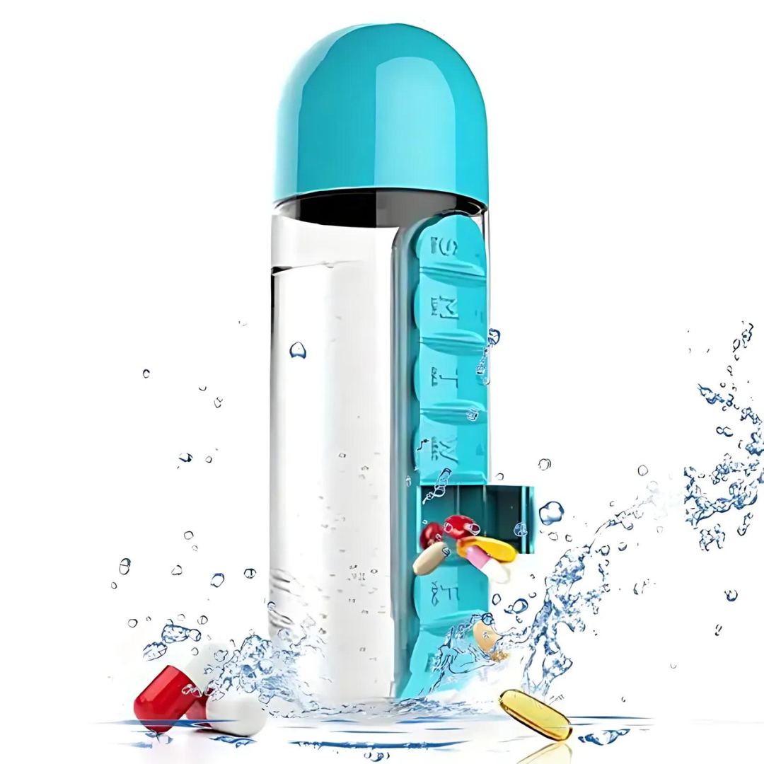 VitaBottle - Portable water bottle with built-in pillbox