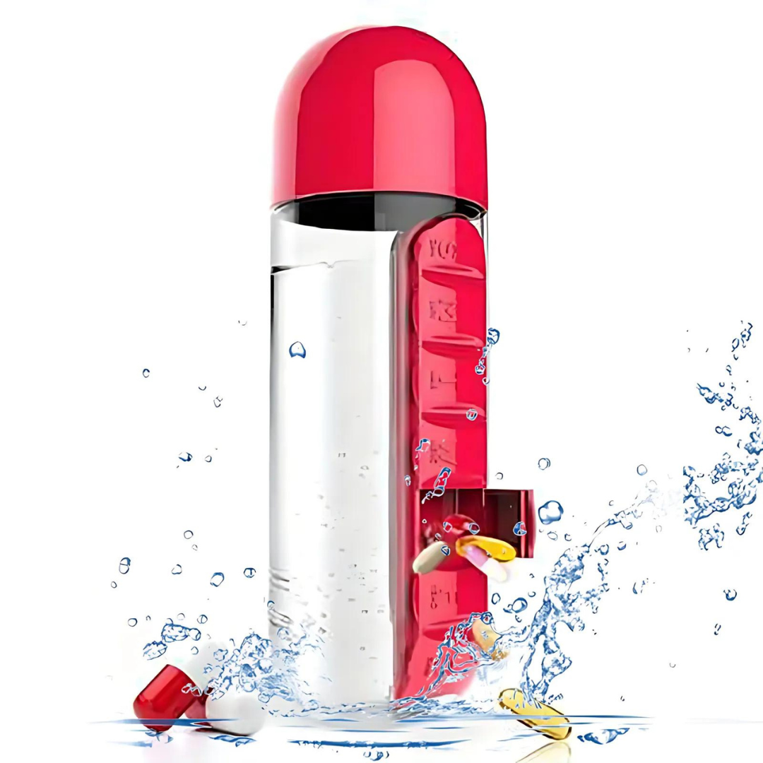 VitaBottle - Portable water bottle with built-in pillbox