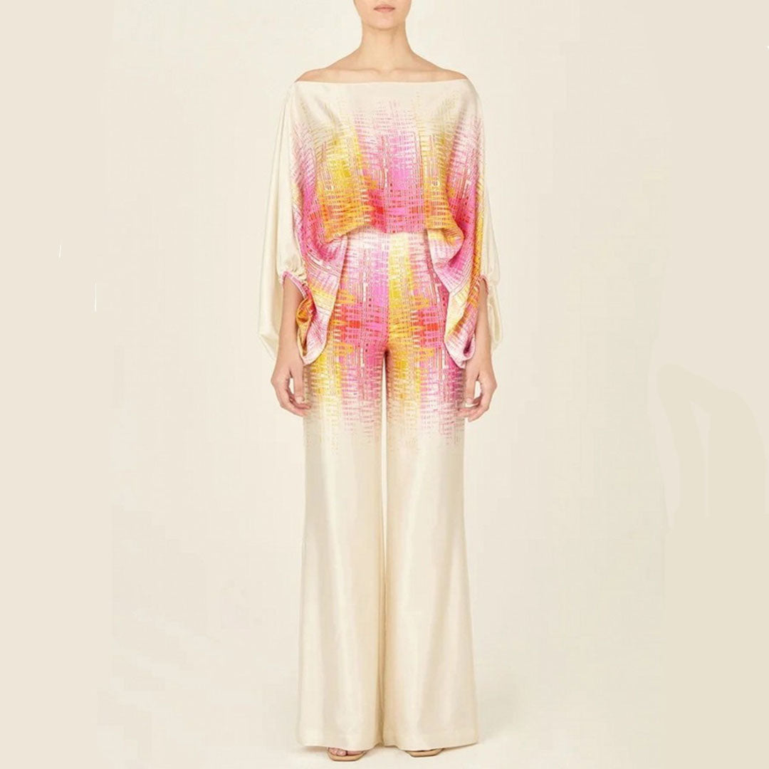 Chic Two-Piece Satin Set for Women – Feminine and Elegant