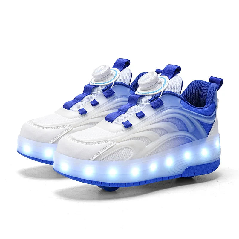 LED Light Roller Skate Shoes for Kids – Illuminated Sneakers for Boys and Girls with USB Rechargeable Wheels