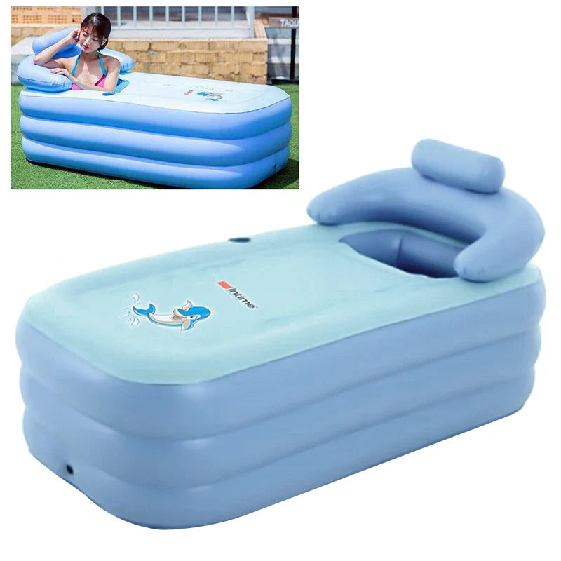Inflatable Baby Bath with Pillow Support – Comfortable and Safe Pool for Babies