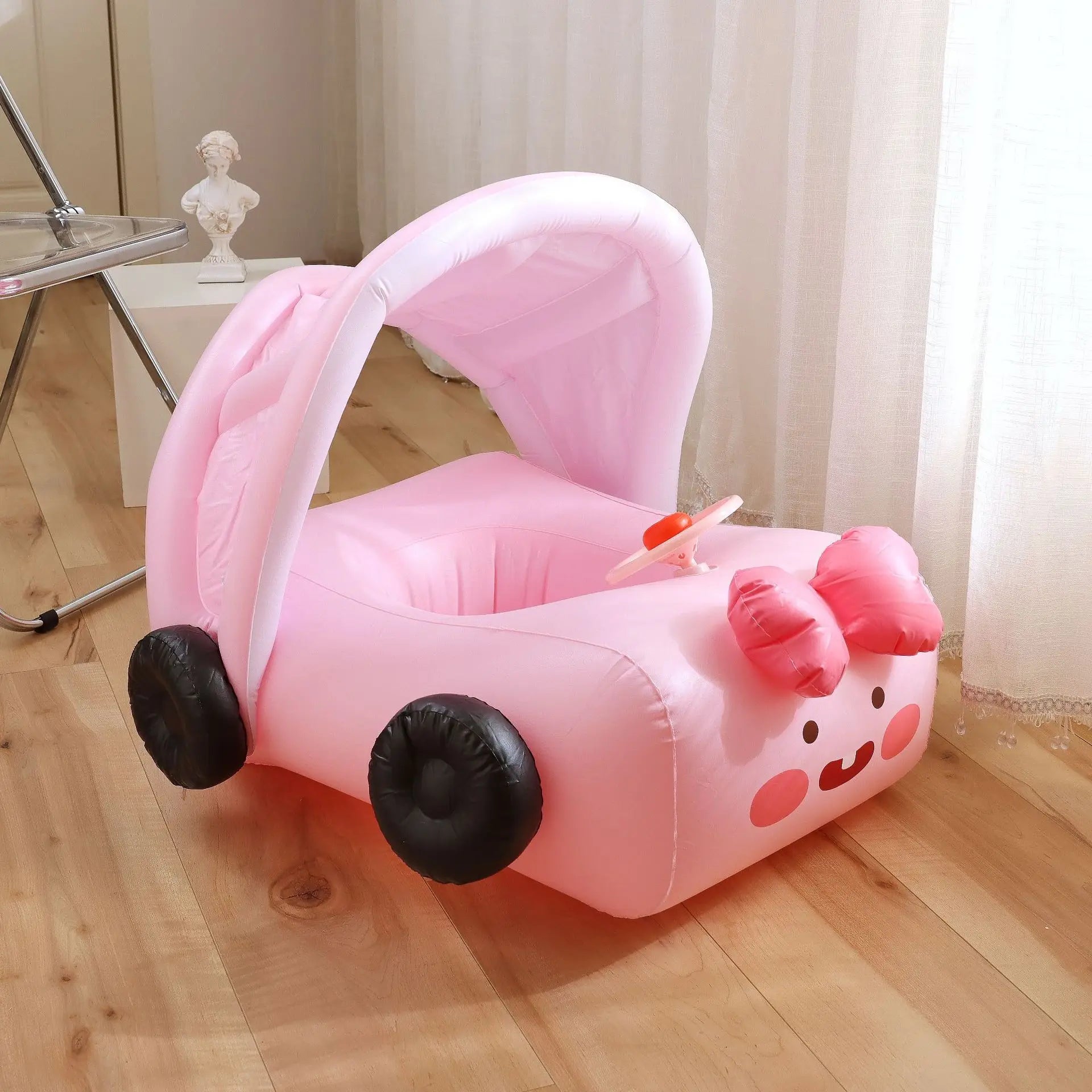 Inflatable Baby Pool Chair with Sunshade and Steering Wheel – Perfect for Summer and Beach Fun