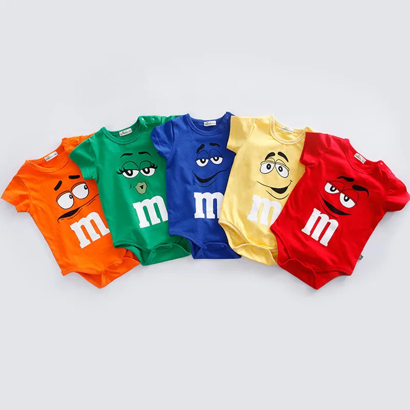 Colorful Baby Romper – M&M Faces Clothing for Babies and Toddlers
