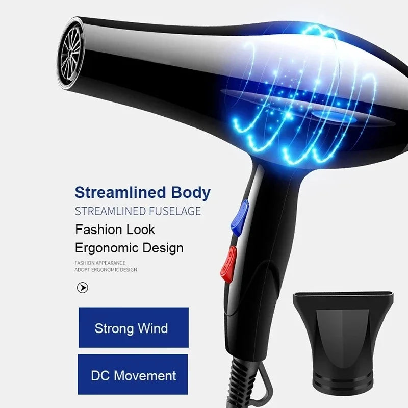 2200W Professional Hair Dryer – Powerful Fast Heating with Warm and Cold Settings