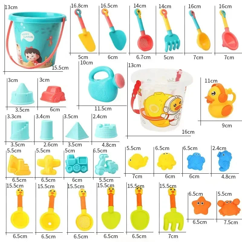 Children's Beach Toy Set – Bucket, Shovel, Water Bottle, and More for Summer Fun