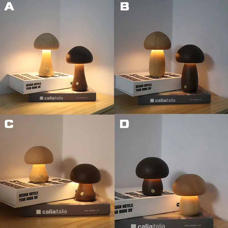 Mushroom Table Lamp – Warm LED Lighting with Touch Control