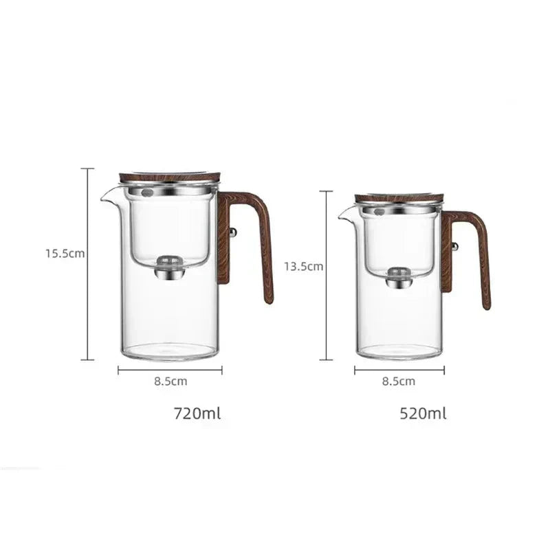 Elegant Glass Tea Infuser Pot – Stylish Brewing with Wood Handle