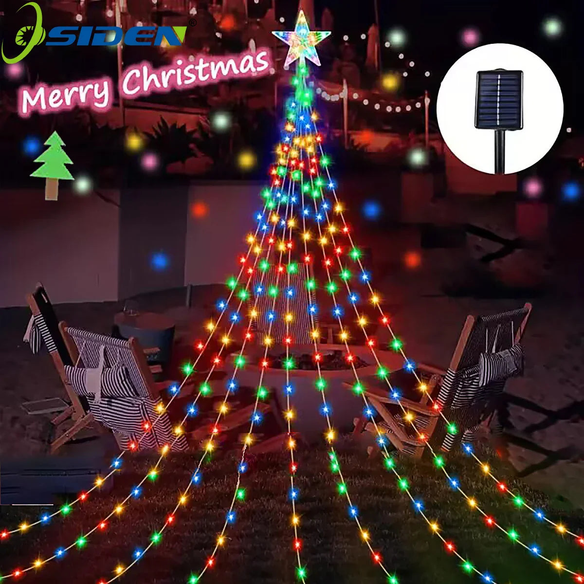 Solar-Powered Christmas Tree Lights - Dazzling Decoration for a Magical Christmas Experience