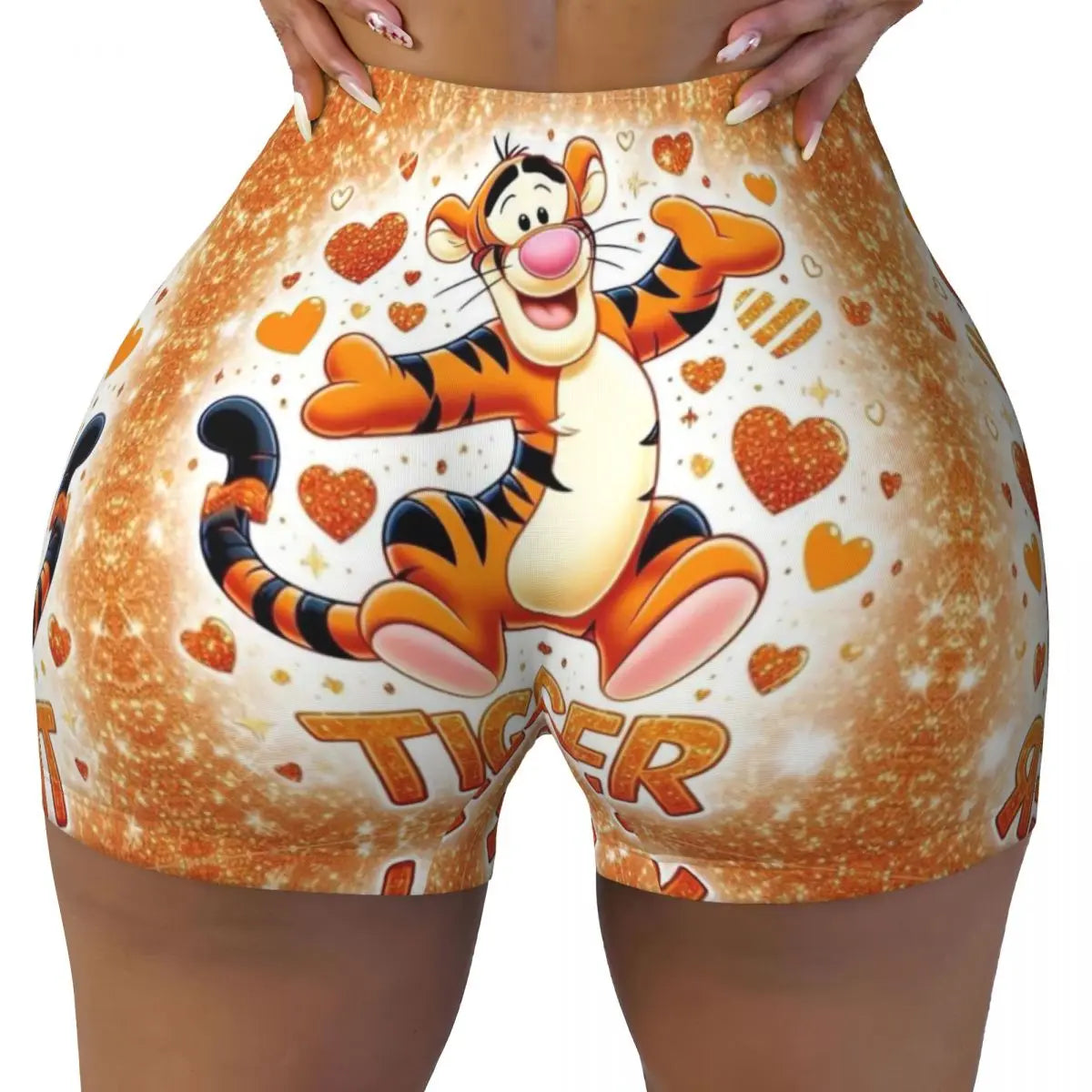 Tigger Print Yoga and Sports Shorts for Women – Comfortable and Stylish for Active Days