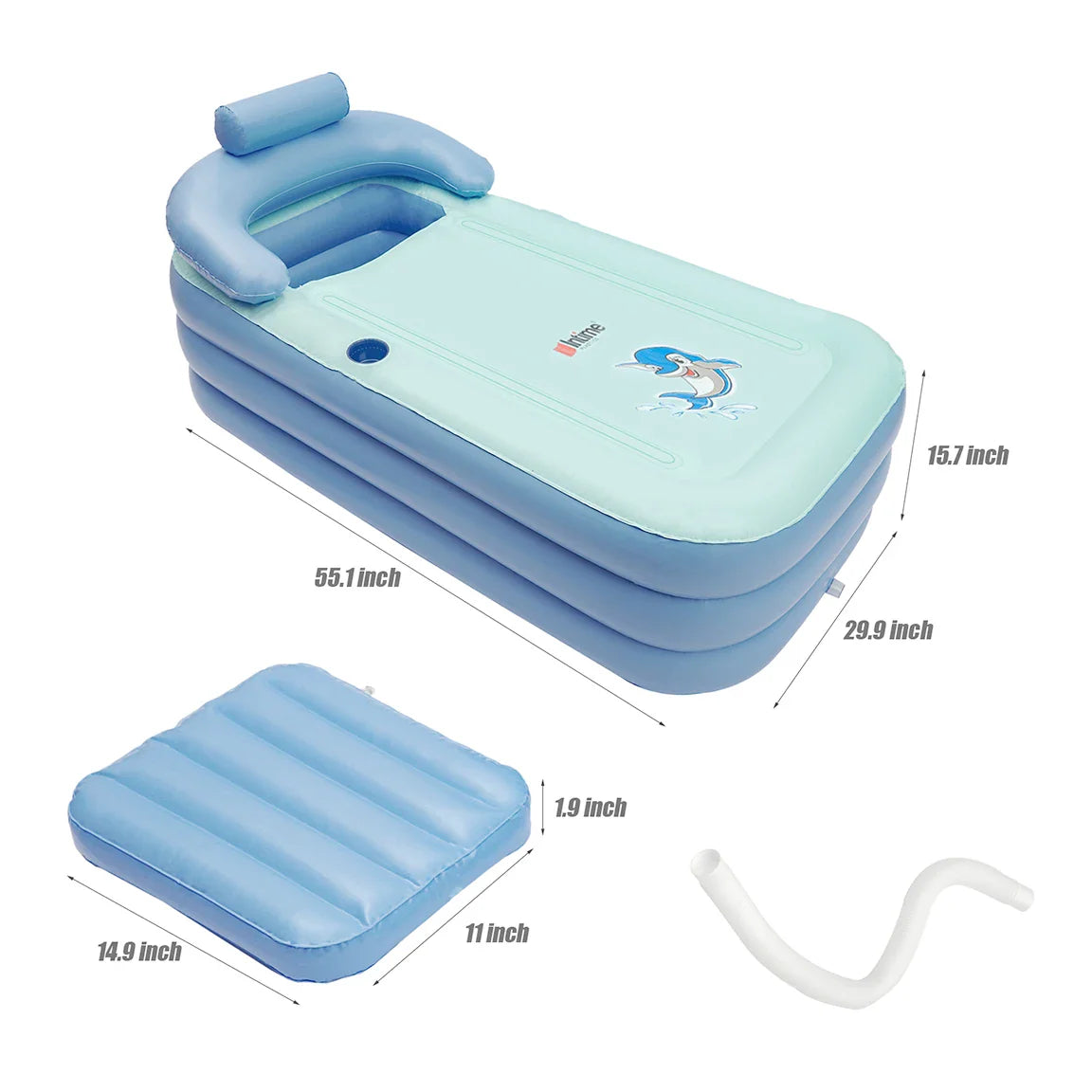 Inflatable Baby Bath with Pillow Support – Comfortable and Safe Pool for Babies