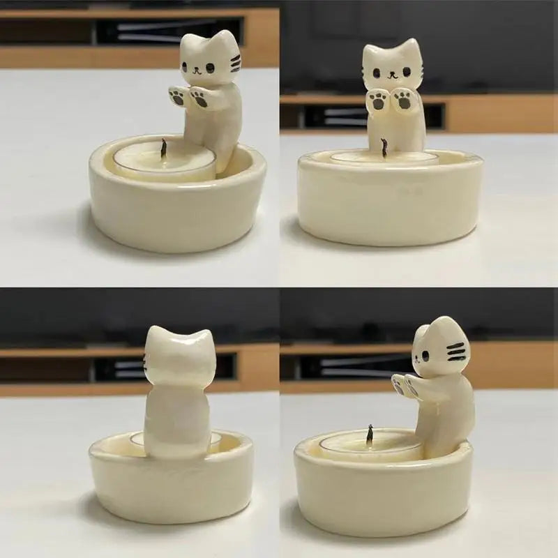 Cat Candle Holder - Charming Holder with Cute Cat for Cozy Moments