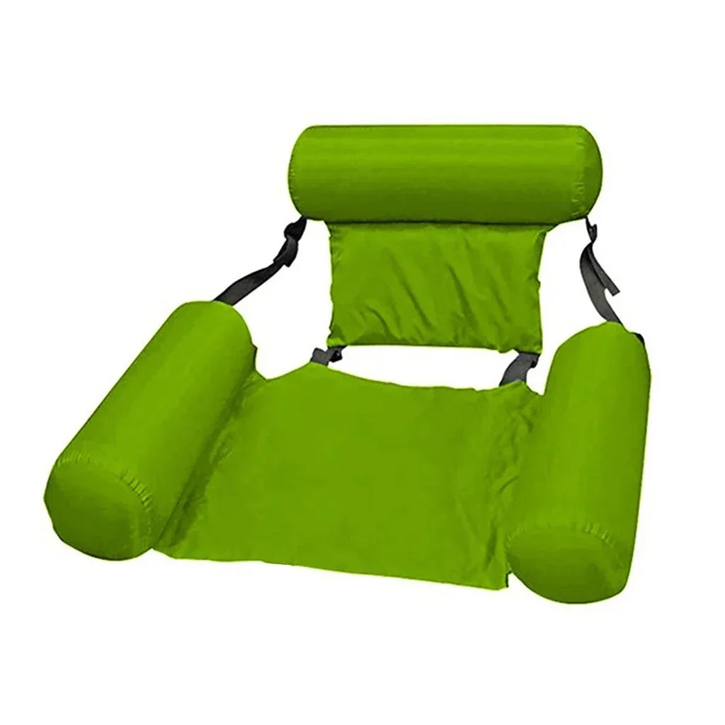 Luxury Inflatable Water Chair with Backrest - Floating Lounge Chair for Pool and Lake