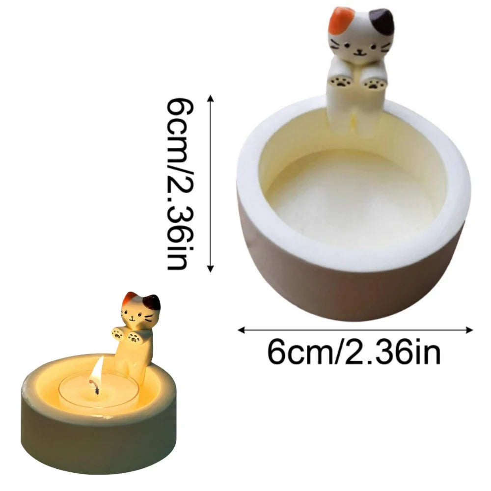 Cat Candle Holder - Charming Holder with Cute Cat for Cozy Moments