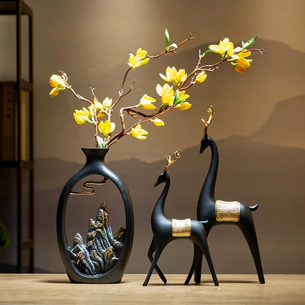 Eastern Mountain Landscape Vases - Artistic and Exotic