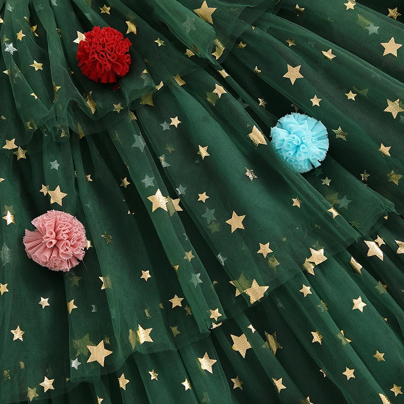 Christmas Tree Dress for Girls - Festive Charm