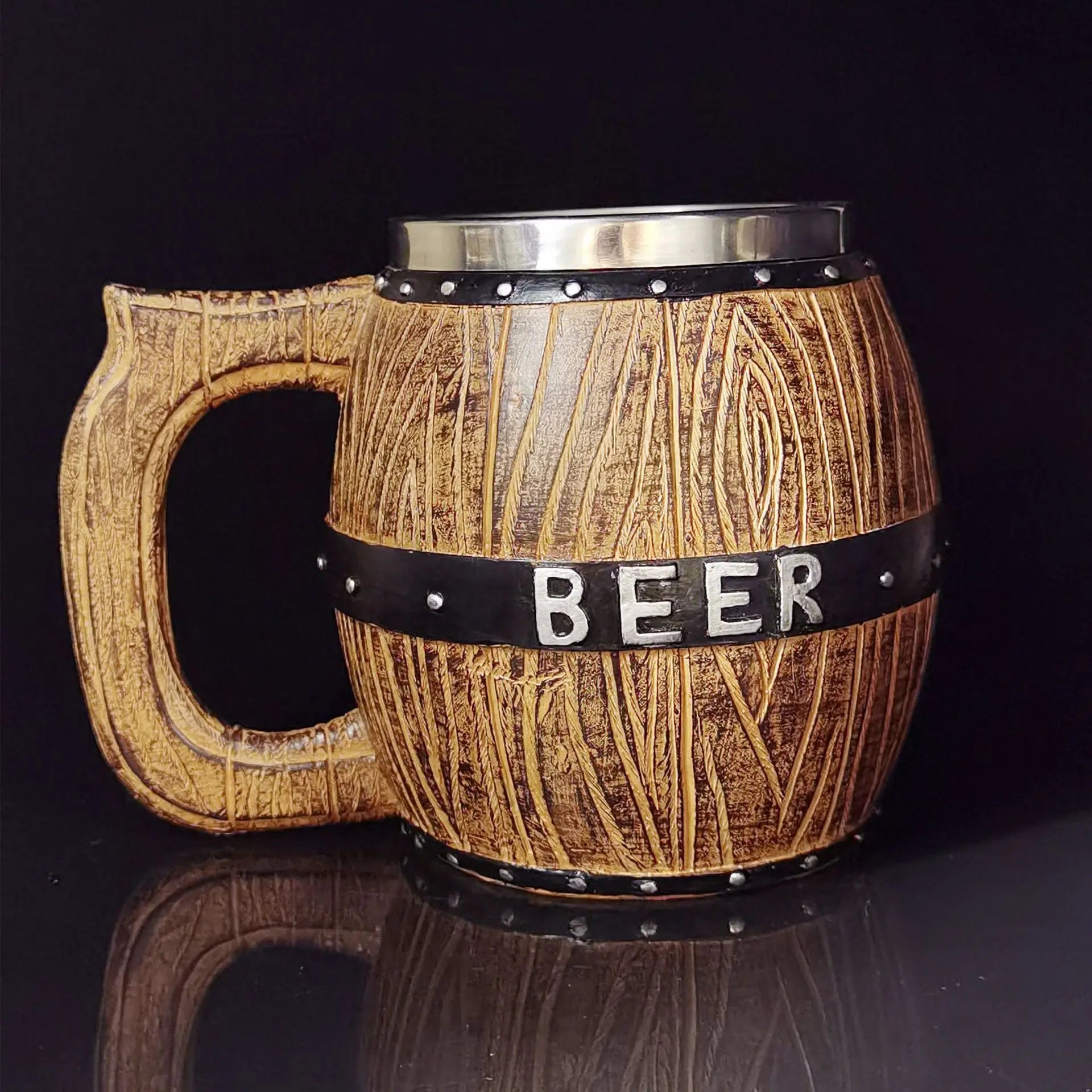 German Wooden Barrel Beer Mug - Authentic and Playful Drinking Experience