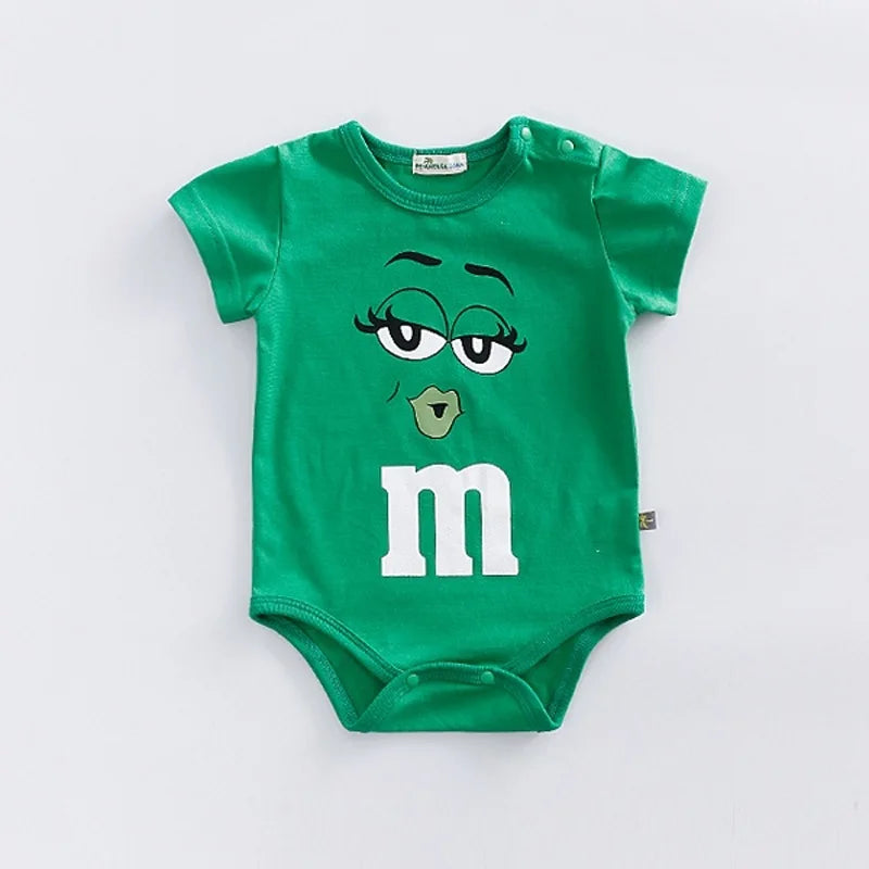 Colorful Baby Romper – M&M Faces Clothing for Babies and Toddlers