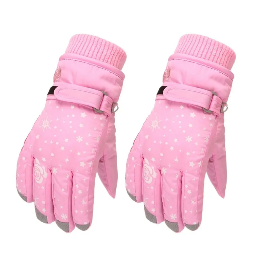 Warm Waterproof Winter Gloves for Girls – Ideal for Snow and Skiing