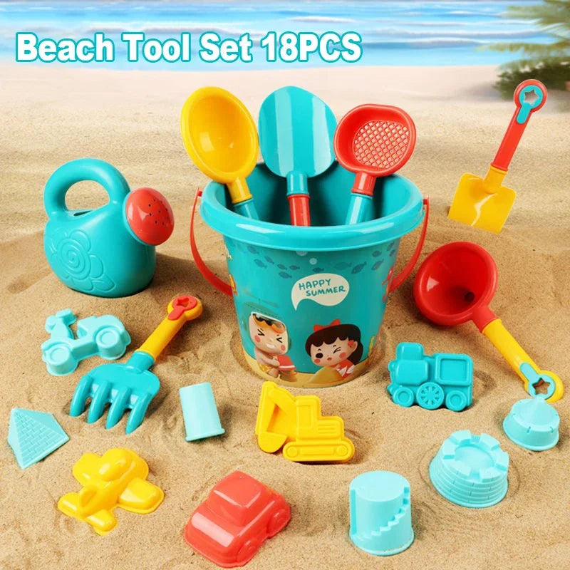 Children's Beach Toy Set – Bucket, Shovel, Water Bottle, and More for Summer Fun