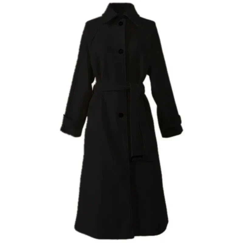 Long Ladies' Coat with Belt – Elegant and Warm for Winter
